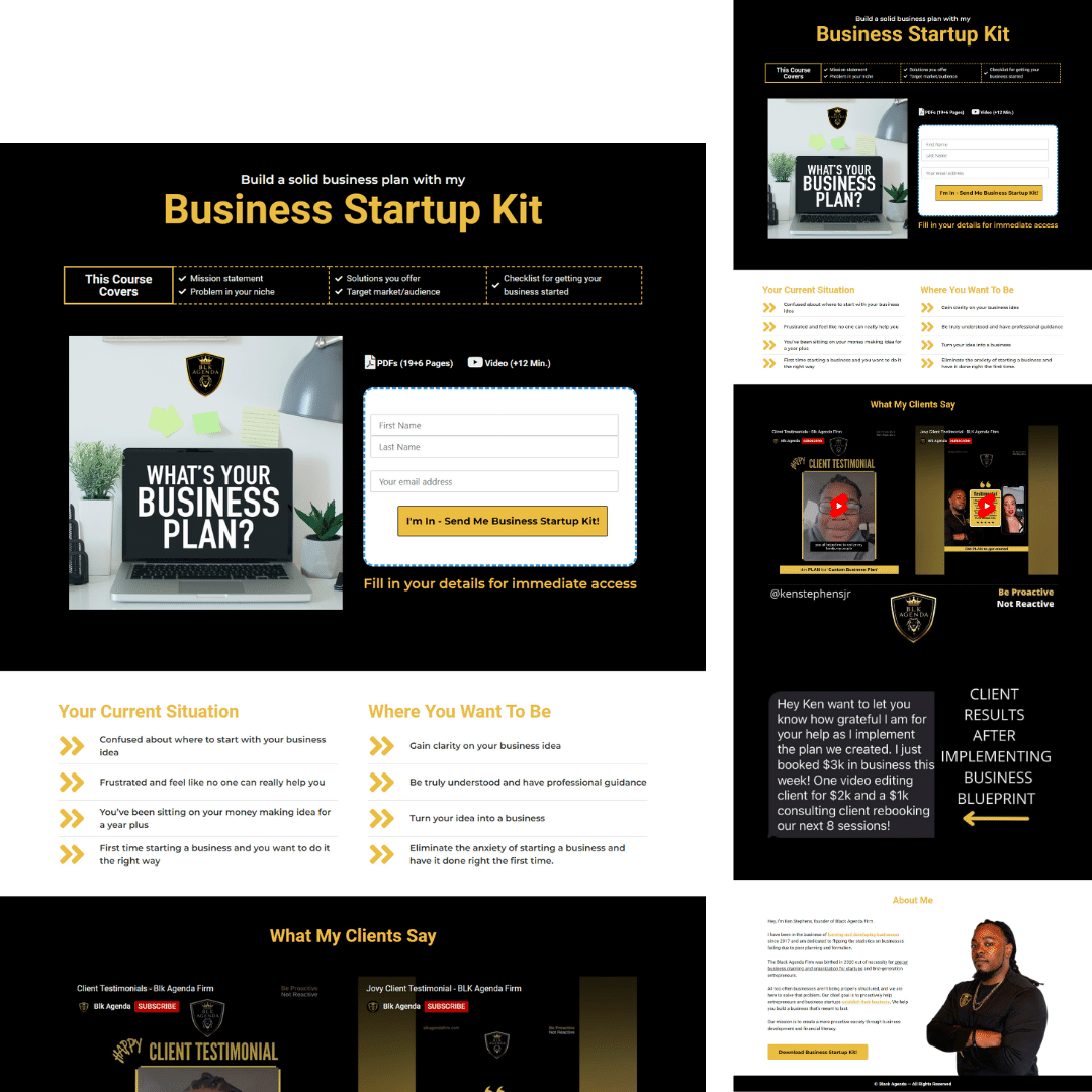 Business coach Landing page portfolio