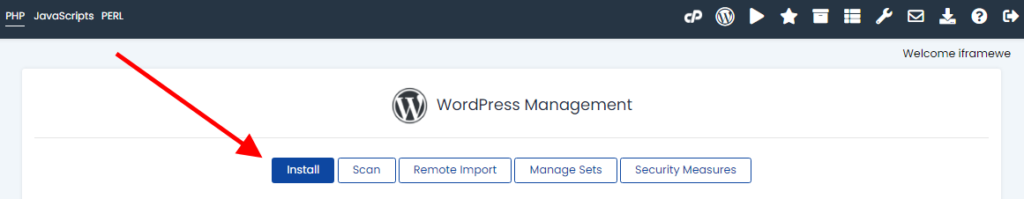 Install wordpress