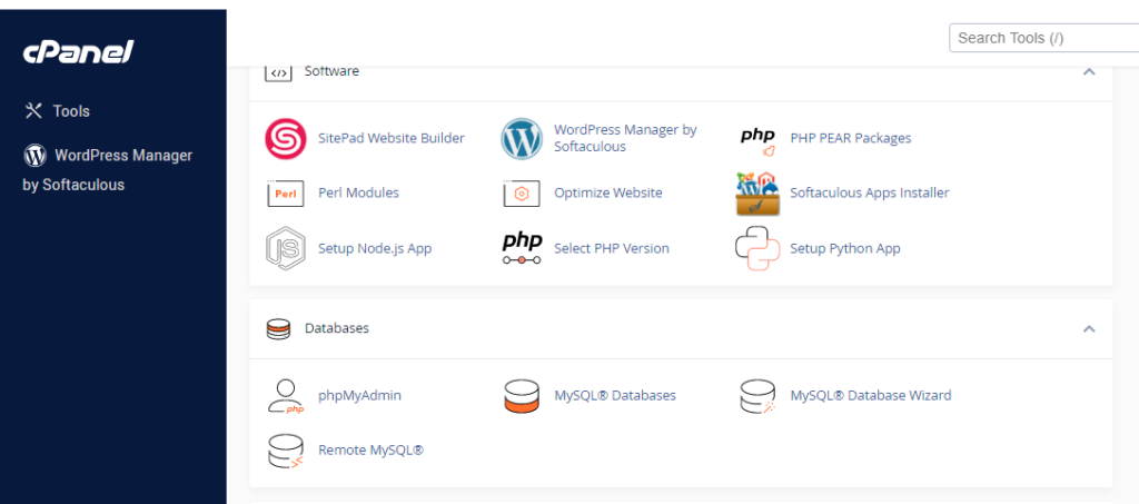 looking for WordPress Manager by Softaculous in cpanel of hostarmada